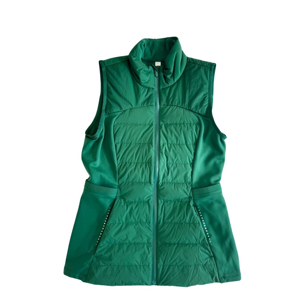 Lululemon Quilted Vest Women’s 8 Green Down For It All Everglade Athleisure - Picture 4 of 16